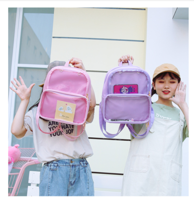 backpack with clear pocket for pins